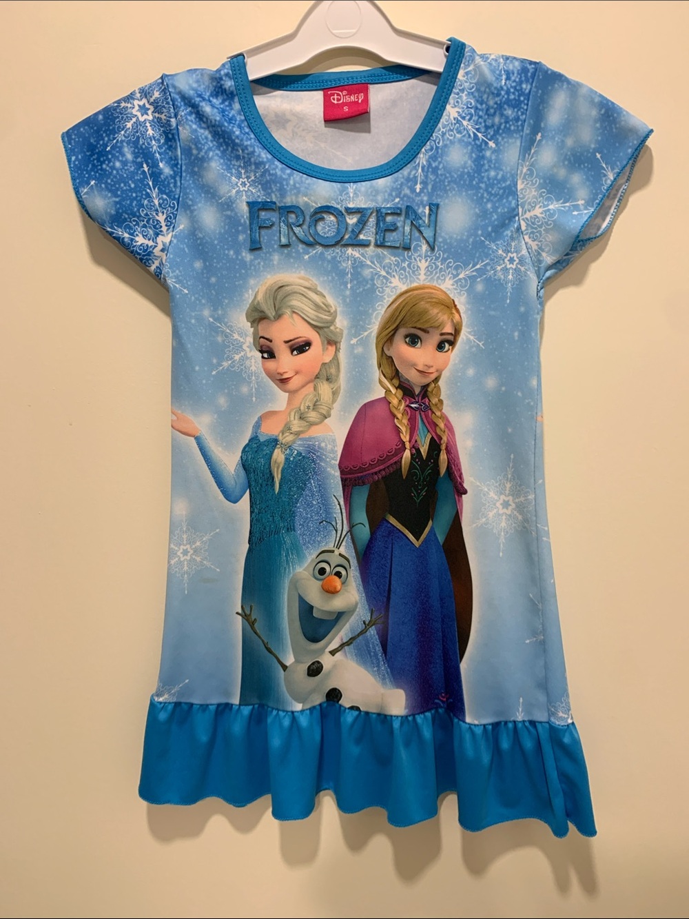 💥2/$18💥Disney Frozen Girls Blue Nightdress with Elsa, Anna & Olaf